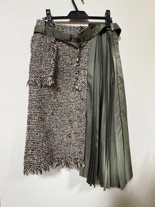 sacai tweed pleated skirt size 2 length 27.5 inches - Picture 1 of 6