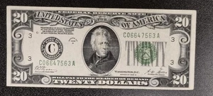 1928 B Twenty Dollar Federal Reserve Schein 20 Dollar Schein EINLÖSBAR IN GOLD #92297 - Bild 1 von 2