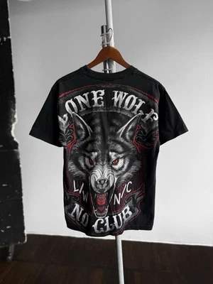 Lone Wolf без клуба мотоцикла винтажный мотоциклиста татуировки животное Мексика футболка размер M - Изображение 1 из 4