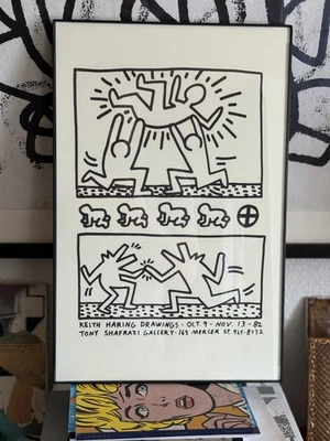 Impresión de galería vintage rara de Keith Haring 1982. Stock pesado 11x17 Foto 1 de 2