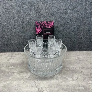 Waterford Diamond Vodka Set in Chill Bowl with Insert and 6 shot glasses - Picture 1 of 13