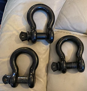 Set of 3 Black Rhino 3/4 Shackles Load Limit 4 Ton - Imagen 1 de 5