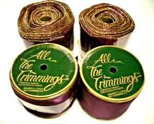 30 Yards-4 Rolls Total-2 1/2 in. W.-Purple-2 All The Trimmings & 2 Unk.Mfr. NEW - Picture 1 of 10