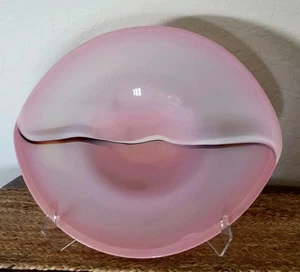 Vintage 18” Art Glass Bowl Ocean Sunset Signed D. Garcia 89' Excellent - Picture 1 of 10