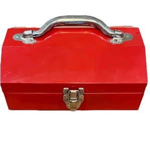 Bartender Toolbox Travel 5pc Cocktail Tool Set Red Metal DIY Handyman Style Case - Picture 1 of 12