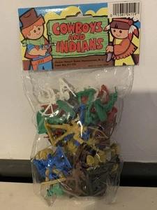 Cowboys and Indians Rare Vintage Figures Pack New Sealed Hong Kong - Picture 1 of 3