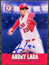 Andry Lara Signed IP 2022 Fredericksburg Nationals Card  Nationals Top Prospect!