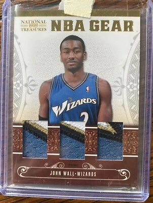 2011 National Treasures John Wall Rookie NBA Gear 4 Color Triple Patch SP /49 🔥 - Image 1 of 2