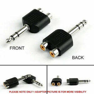 Cable adaptador divisor de audio divisor hembra conector estéreo de 6,35 mm macho a 2x doble RCA fono hembra - Imagen 1 de 7