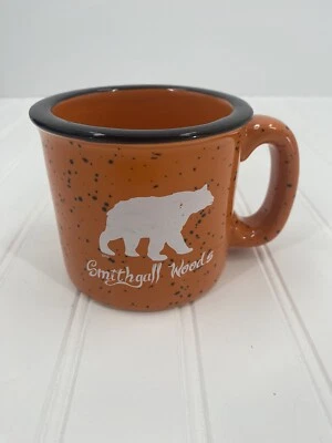 White Bear Coffee Mug Cup Smithgall Woods Orange/Black 10oz Camp Outdoor Nature - Imagem 1 de 4