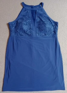 New NW Nightway Womens Size 20W  Blue Polyester Blend Sleeveless Dress 23 - Picture 1 of 12