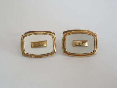 Vintage Manschettenknöpfe Doublé Perlmutt 8,5 g/1,8 x 1,3 cm - Bild 1 von 2