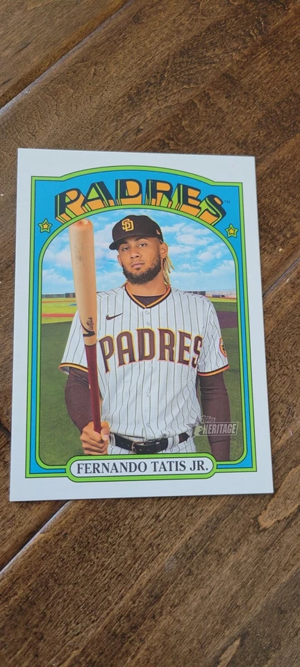 2021 TOPPS HERITAGE JUMBO BOX TOPPER CARD FERNANDO TATIS JR. PADRES /1000 OB-FTJ - Image 1 of 1