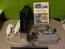 Nintendo Wii Console RVL-001 w/all cords & one controller w/nunchuck & Wii Play