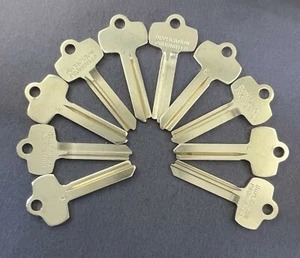 Lot of 10 Nickel Silver A1114E 1A1E1 BES-5DS Type Key Blanks for Best E Keyway - Picture 1 of 5