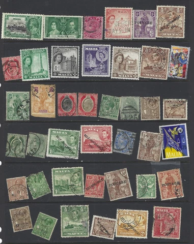 Malta stamps, British Colonies, 41 Used and Unused Cover