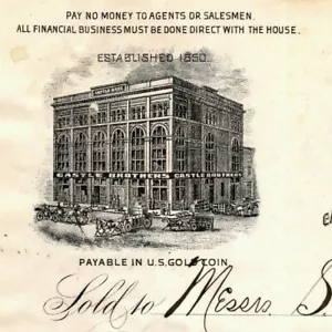 Scarsa fattura 1898 San Francisco carta intestata Castle Brothers tè caffè - Foto 1 di 3