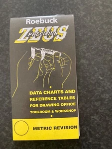 ZEUS BOOK CHART LATEST REVISION PRECISION MEASURING DATA TABLE FROM RDGTOOLS - Picture 1 of 3
