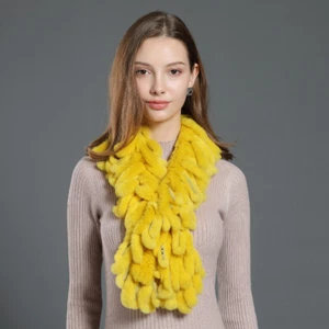 100% Real Rex Rabbit Fur Scarf Winter Warm Neckerchief Collar Travel 100*16cm - Picture 1 of 36