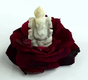 Weißer Howlith Ganesha Haus Dekoration Figur Natürlich Geburtstagsgeschenk - Bild 1 von 11