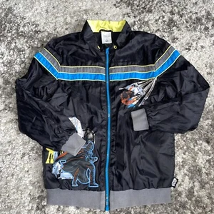 Disney Store -Star Wars- Jacket Kids Size 7/8 Black Full Zip Bomber Coat - Picture 1 of 14
