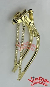 20" Vintage Lowrider Bicycle Bent Spring Fork W/Square Twisted Cage Bars Gold. - Picture 1 of 1