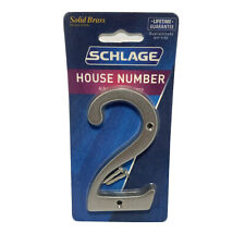Schlage House Number  Two 2 Satin Nickel Brass Finish Sc2-302-619