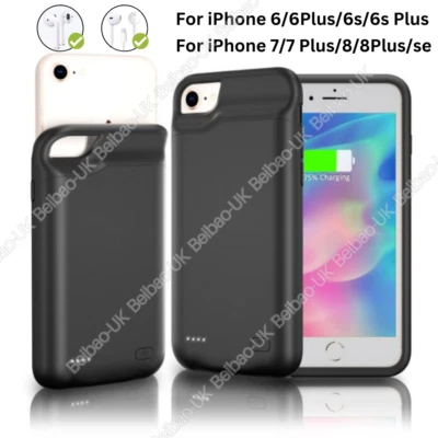 Capa bateria externa carregador rápido banco de energia para iPhone 8 7 6 SE - Imagem 1 de 4