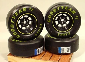 Racing Slicks (4Pc) Good Year Eagle Miniatures w Rims 1/24 Scale G Scale - Picture 1 of 1