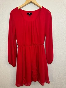 Medium I.N. San Francisco Long Sleeve Red Dress - Picture 1 of 9