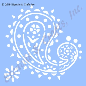 PAISLEY STENCIL LEAF FLOWER PATTERN PAINT ART TEMPLATE PAINT SCRAPBOOK CRAFT NEW - Picture 1 of 1