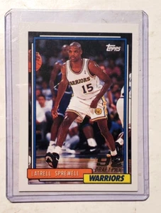 1992-93 Topps Latrell Sprewell NBA Trading Card (#392, Rookie Card) - Foto 1 di 2
