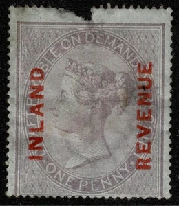 1860 1d Lilac SG F8 Fiscal L15 Rare Inland Revenue Overprint Mint Cat. £900.00 - Picture 1 of 1