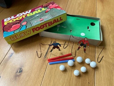 Vintage  ~ Blow  Football  Game Tinplate Goalies (boxed) - Image 1 of 4