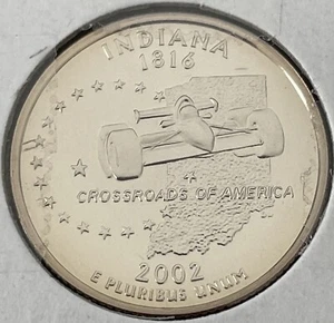 2002 Proof Indiana State Quarter - Picture 1 of 2