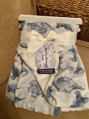 Tommy Bahama Babydecke Wende Blau Dinosaurier Neu