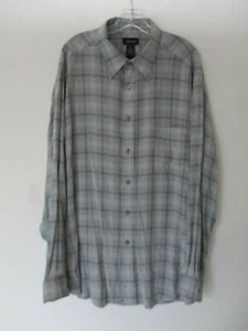 Camisa Claiborne Para Hombre Talla XL Mangas Largas Azul a Cuadros Botones Frontal Bolsillo - Imagen 1 de 12