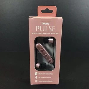 iWorld Pulse Wireless Bluetooth Earbuds with In-line Microphone Pink/Black - Picture 1 of 4