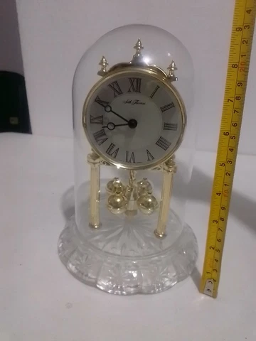 9" Seth Thomas Glass Dome Clock Made In Germany, AA Battery, Tested & Working Cover