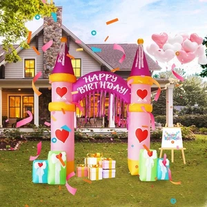 10FT Birthday Arch Birthday Party Outdoor Inflatable Decoration, Outdoor Infl... - Picture 1 of 7