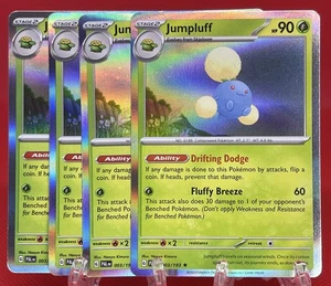 4X Pokémon TGC Jumpluff 003/191 S&V Paldea Evolved Holo Raro Inglés 2023 Casi Nuevo - Imagen 1 de 2