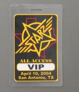 STARZ backstage pass laminated RARE San Antonio TX  April 10, 2004 clear plastic - Picture 1 of 2