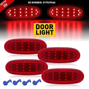 4pcs Door Panel Courtesy Red LED Lights Cover For 2002-2009 Ram Durango Aspen - Bild 1 von 12