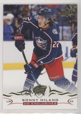 2018-19 Upper Deck UD Exclusives /100 Sonny Milano #56 - Image 1 of 2