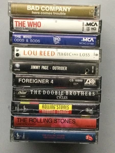 10 — Classic Rock Vintage Cassette Tapes Lot w/Stones & Who —— Sealed New - Picture 1 of 2