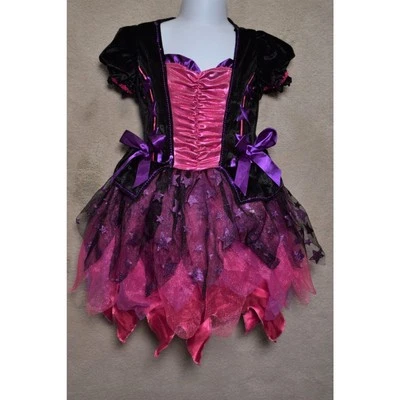 Girl's Sz 4-6 Black Purple and Pink Witch Costume Light-up Skirt Costumes USA - Image 1 of 4