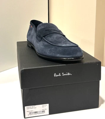 Mocasines PAUL SMITH Hombre Azul Marino Gamuza 'Figaro' EE. UU. 12/Reino Unido 11 Hechos en Italia - NUEVO Foto 1 de 4