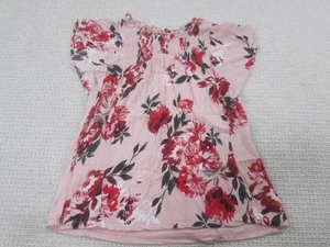 Camicia Maurices donna piccola rosa rossa floreale smocked svolazzante manica boho top - Foto 1 di 10