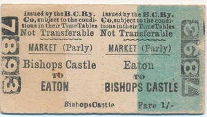 Bishop's Castle Railway ticket 7893 - EATON to BISHOPS CASTLE - Picture 1 of 2
