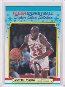1988 Fleer Basketball Sticker Card #7 Michael Jordan Chicago Bulls - NrMt - Bild 1 von 2